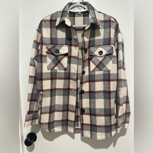 Oversized flannel shacket - xs